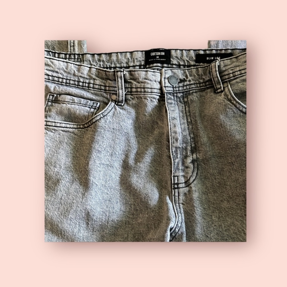 Cotton:On Slim Legs 36Wx30Inseam Grey Denim Jeans - Picture 5 of 5